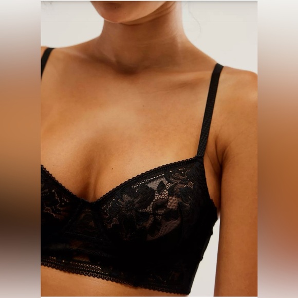 Free People Intimately *Sorento* Black Demi Longline Bra.NWT•32C - Picture 2 of 3